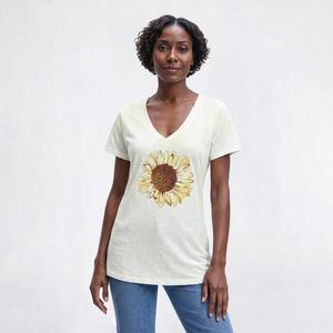 Petite Mountain Ridge Short Sleeve V-Neck Sunflower Tee